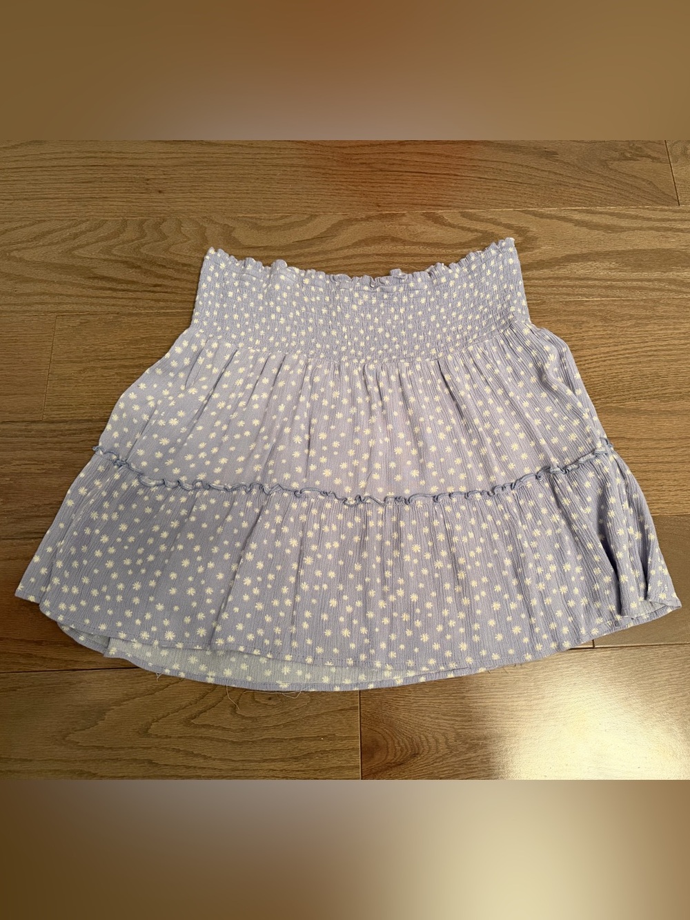 Aeropostale Lavender Daisy Smocked Tiered Mini Skirt